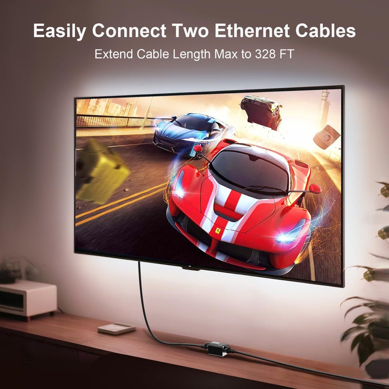 Dacrown RJ45 Ethernet Coupler 10Gbps, 3Pack Extender Adapter for Cat8 Cat7 Cat6 Cat5 Cat5e Ethernet Cable, 328ft Long Distance High Speed Connector, Female to Female Aluminum Alloy Black - Image 3